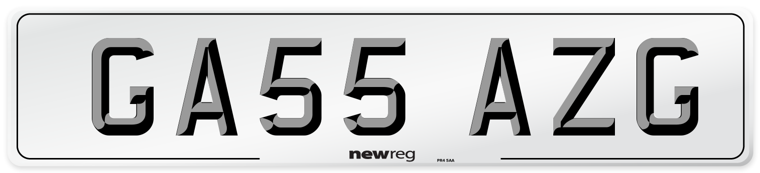 GA55 AZG Number Plate from New Reg